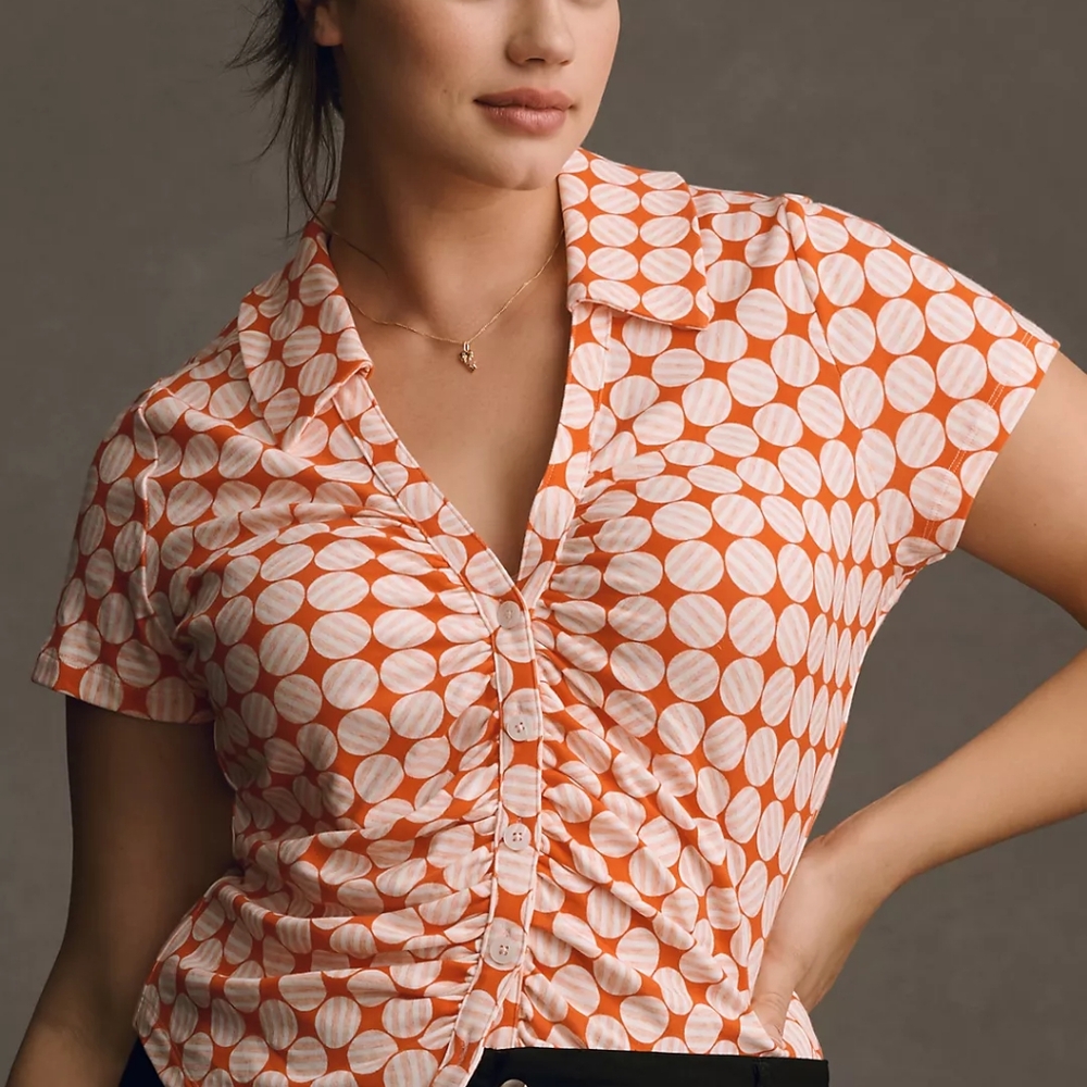 NWT Anthropologie Maeve Ruched Blouse
